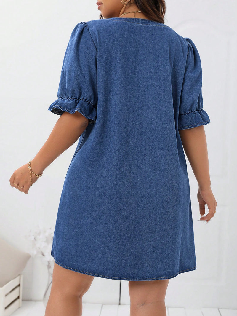 Vestido Jeans Janinne Plus Size