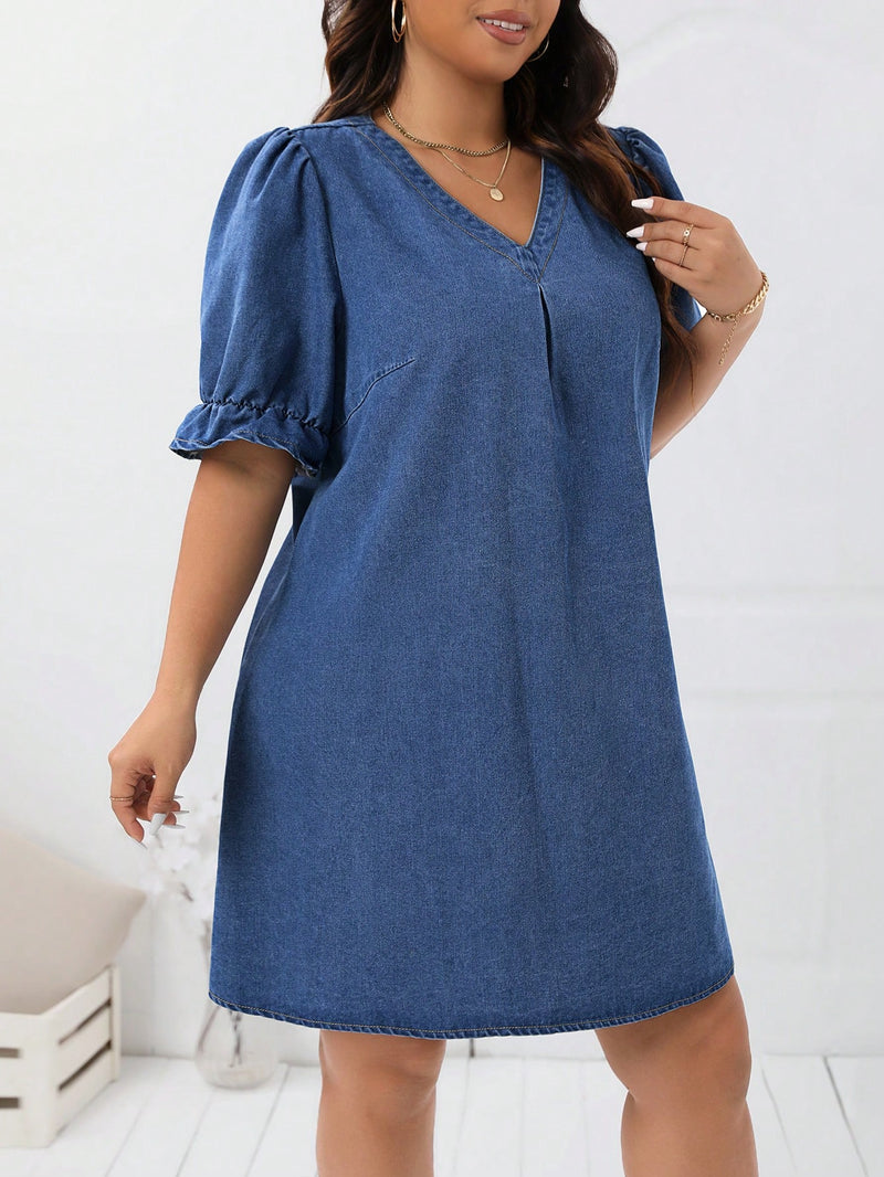 Vestido Jeans Janinne Plus Size