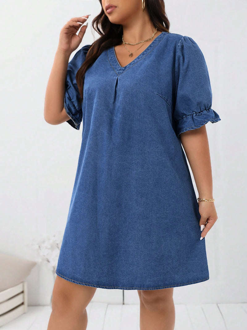 Vestido Jeans Janinne Plus Size
