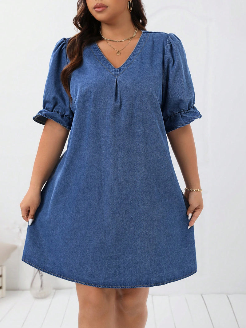 Vestido Jeans Janinne Plus Size