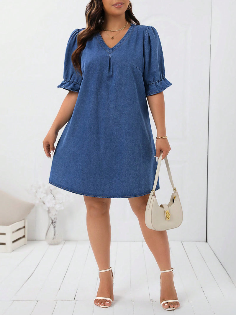 Vestido Jeans Janinne Plus Size