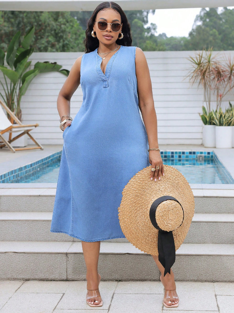 Vestido Jeans Merry Casual Plus Size