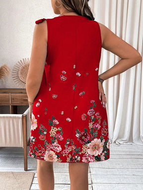 Vestido Plus Size Decote De Renda Em Patchwork - Tiffani Moda Feminina