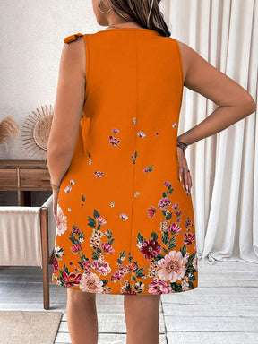 Vestido Plus Size Decote De Renda Em Patchwork - Tiffani Moda Feminina
