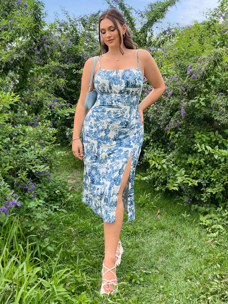 Vestido Catarina Plus-Size Com Estampa