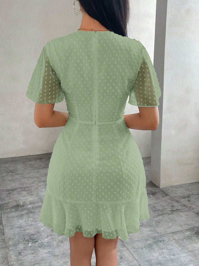 Vestido De Chiffon Com Bolinhas - Tiffani Moda Feminina