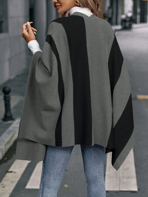 Cardigan Clasi Dois Tons Manga De Asa De Morcego