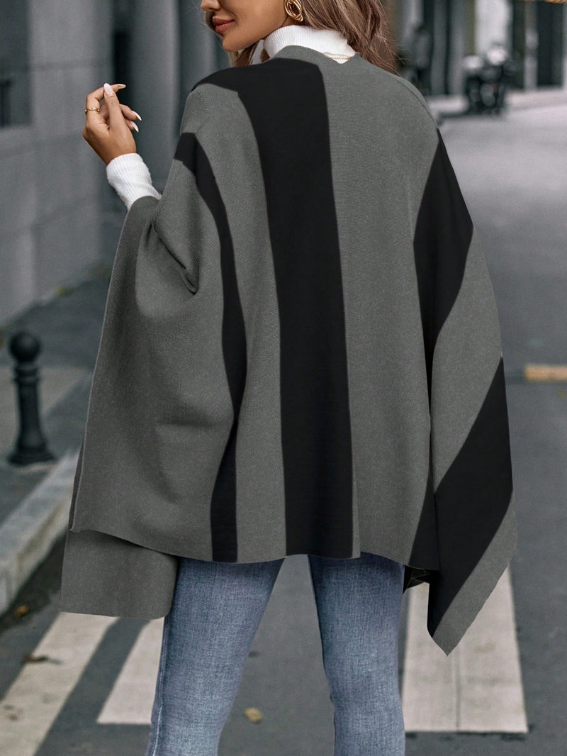 Cardigan Clasi Dois Tons Manga De Asa De Morcego