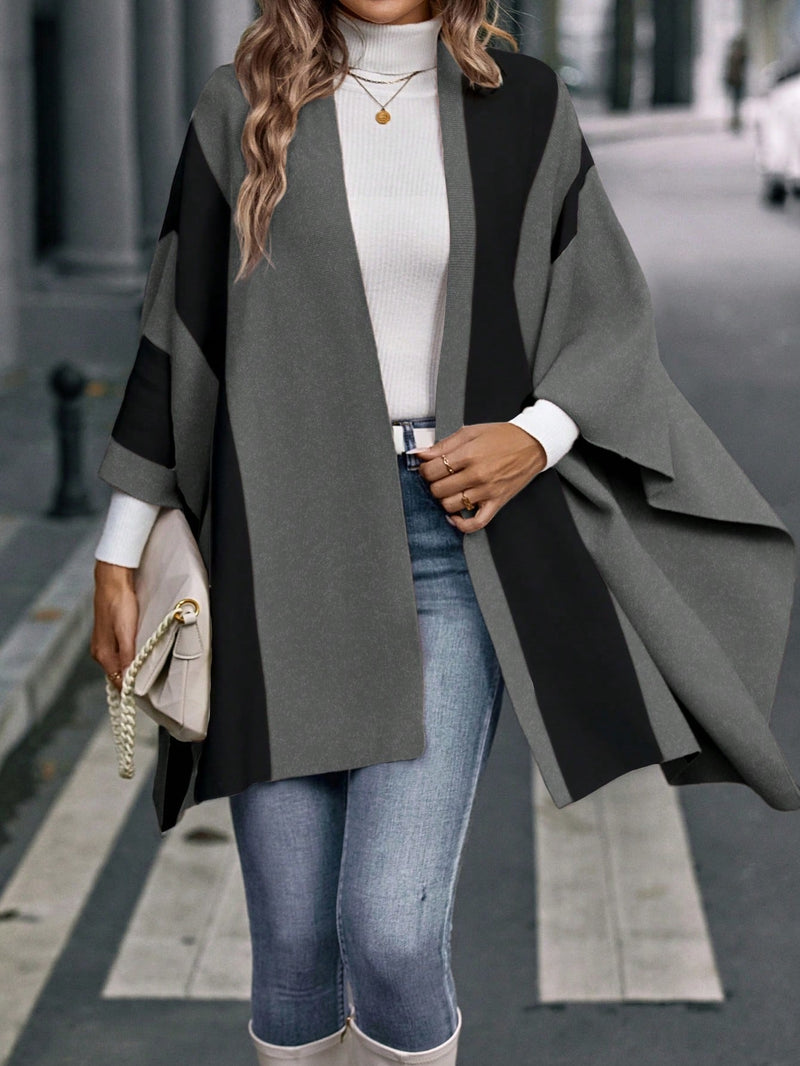 Cardigan Clasi Dois Tons Manga De Asa De Morcego