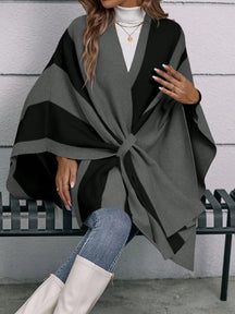 Cardigan Clasi Dois Tons Manga De Asa De Morcego