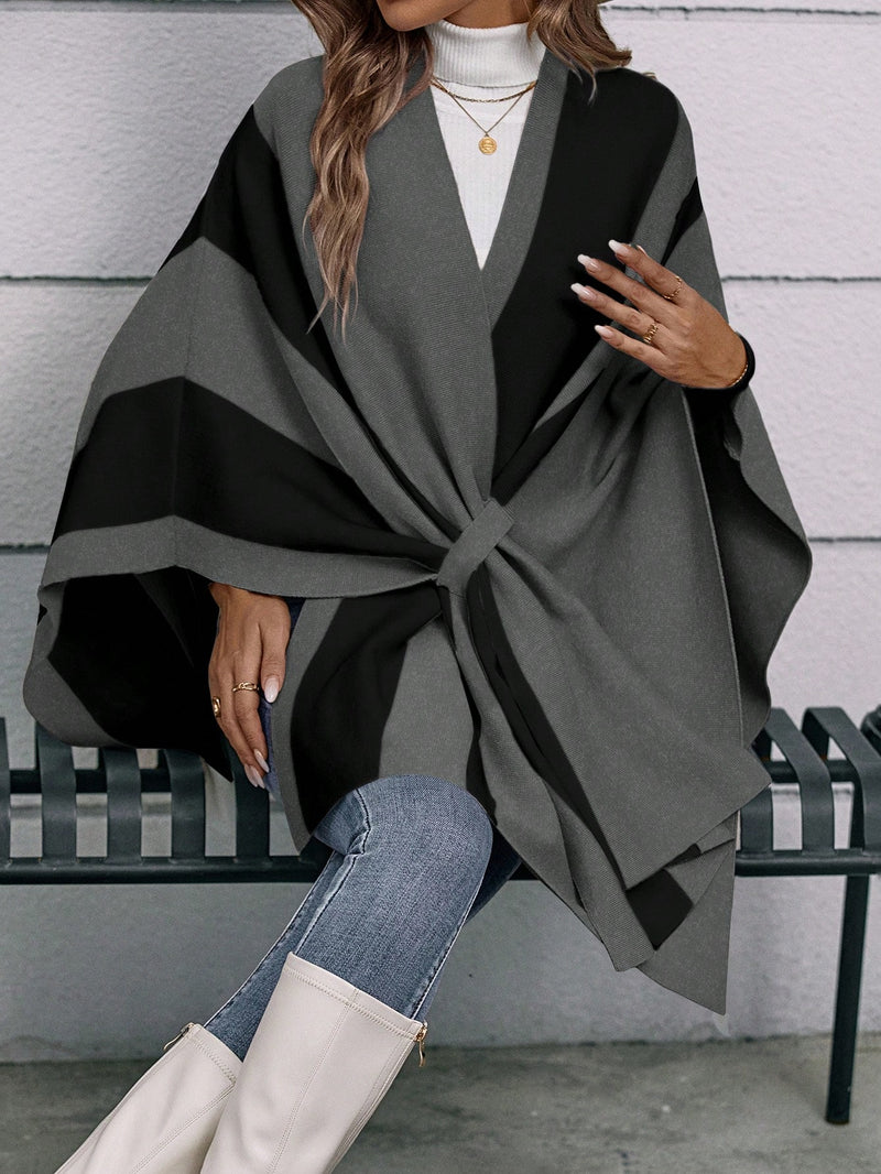 Cardigan Clasi Dois Tons Manga De Asa De Morcego