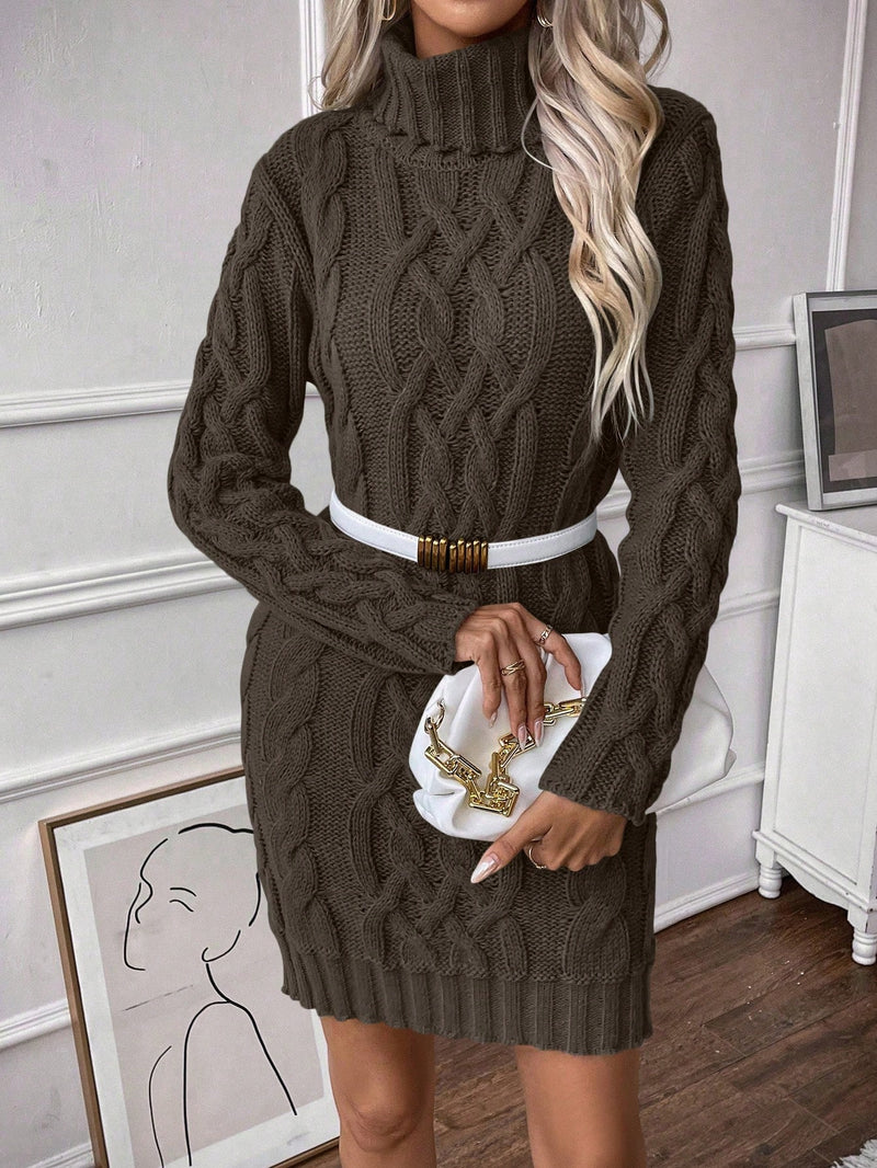 Vestido De Tricô Beatriz Gola Alta