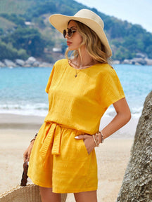 Conjunto Primavera Blusa & Shorts de cintura