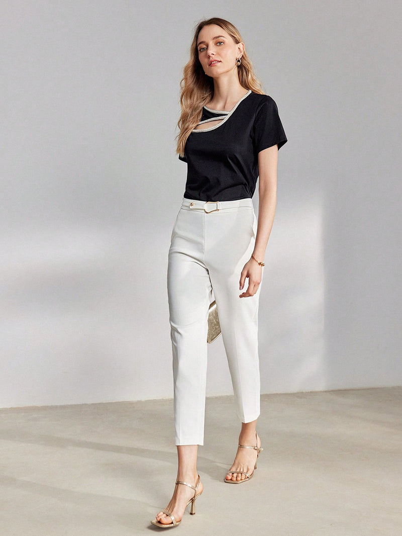 Calça Julya PREMIUM com cinto de fivela