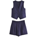 Conjunto Tiffani short médio e colete em alfaiataria
