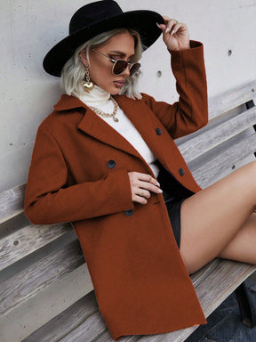 Sobretudos Cris Elegante Com  Botão Duplo