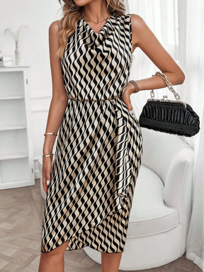 Vestido Pure Allover Frente Drapeado - Tiffani Moda Feminina