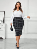 Classic Saia Plus Size Xadrez - Tiffani Moda Feminina