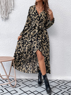 Vestido Clasic Com Cinto Manga Longa - Tiffani Moda Feminina