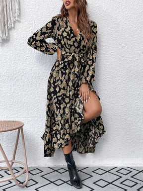 Vestido Clasic Com Cinto Manga Longa - Tiffani Moda Feminina