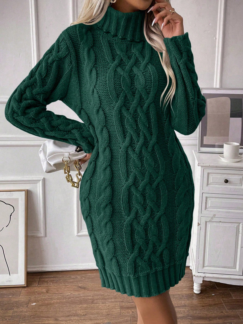 Vestido De Tricô Beatriz Gola Alta