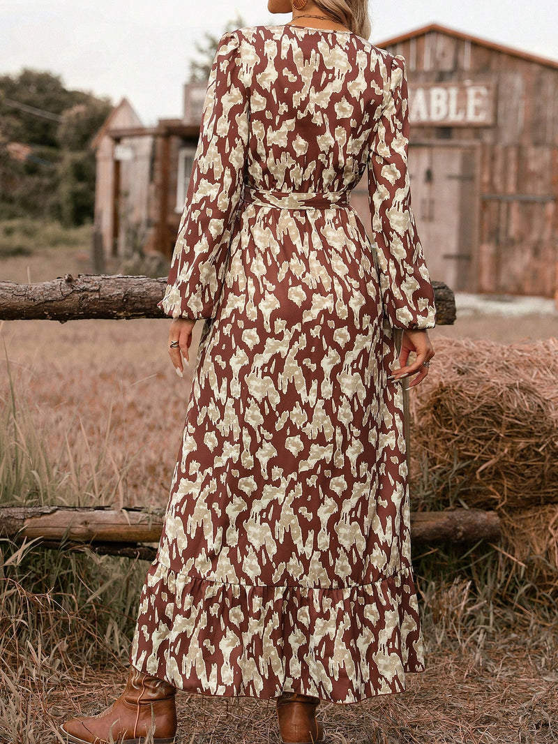 Vestido Clasic Com Cinto Manga Longa