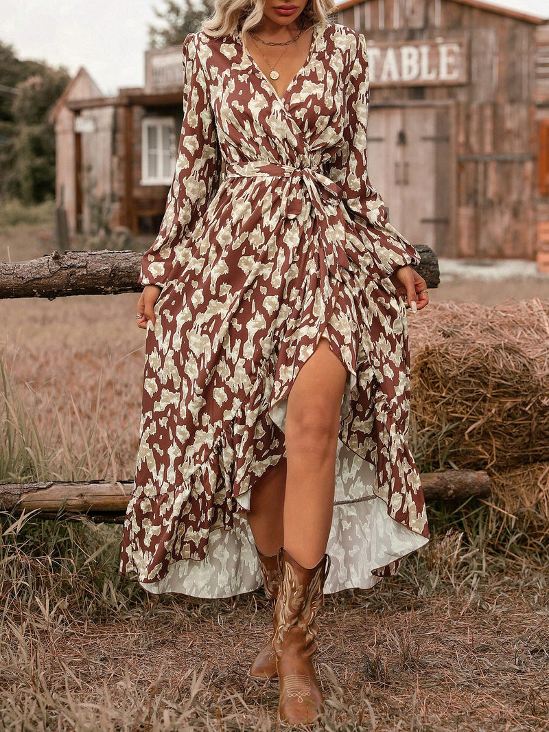 Vestido Clasic Com Cinto Manga Longa