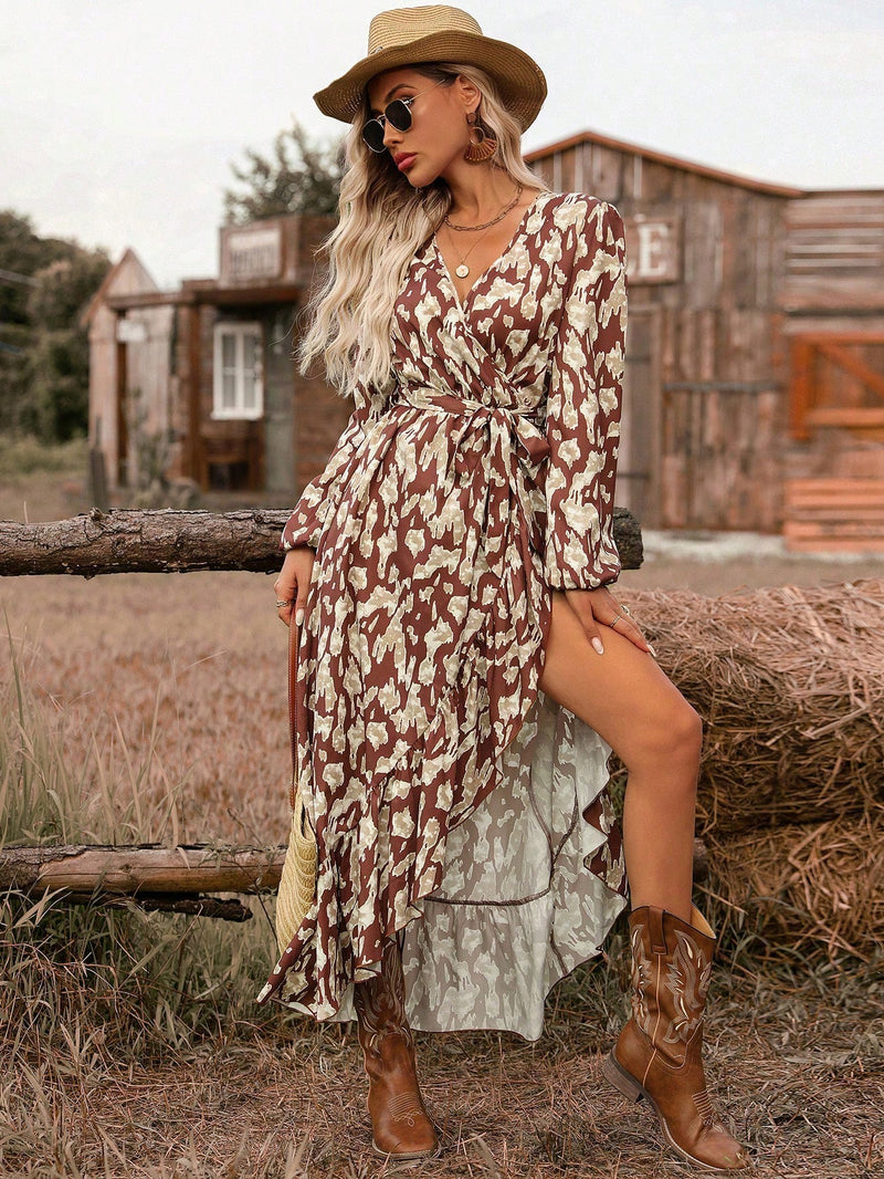 Vestido Clasic Com Cinto Manga Longa