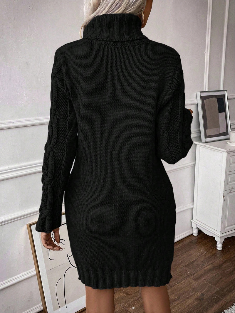 Vestido De Tricô Beatriz Gola Alta