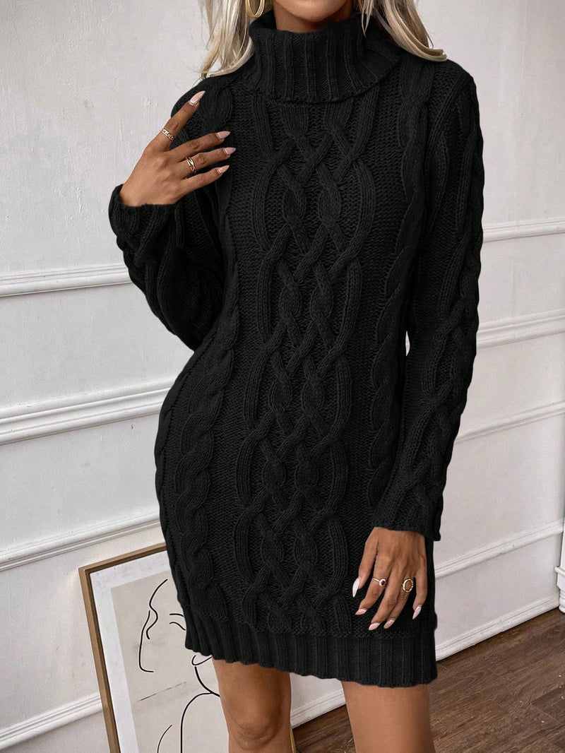Vestido De Tricô Beatriz Gola Alta