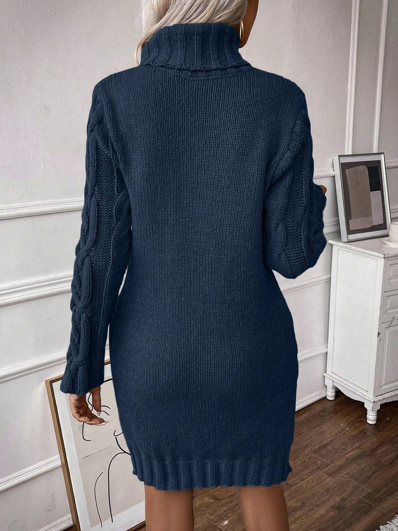 Vestido De Tricô Beatriz Gola Alta
