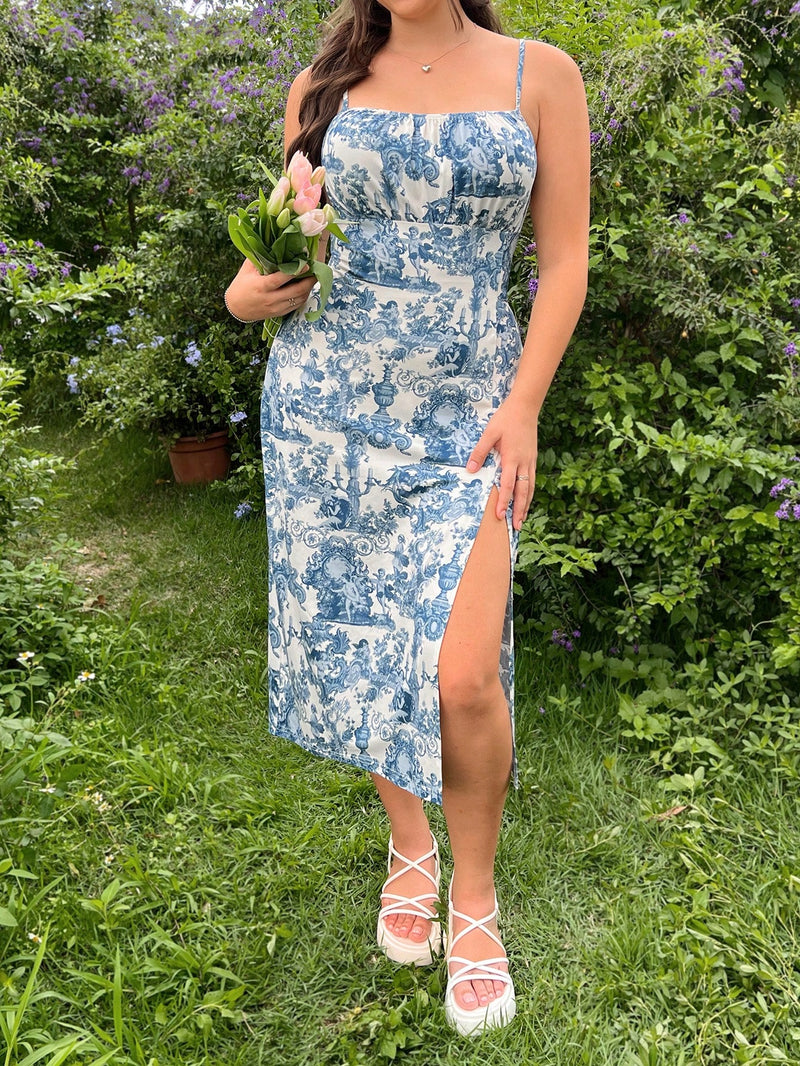Vestido Catarina Plus-Size Com Estampa