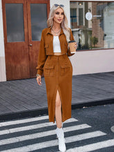 Jaqueta Beatriz Com Bolsos E Saia Casual