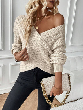 Suéter Essenc Ombro Caído Cruzamento - Tiffani Moda Feminina