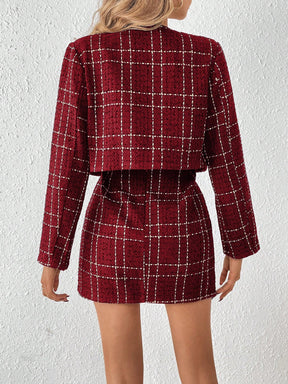 Conjunto Isabel Jaqueta E Saia Xadrez