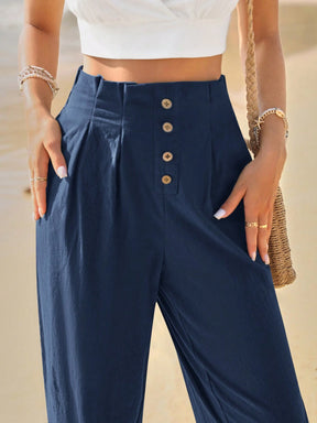 Calça Alfaiataria Francy Plissado Cintura Alta - Tiffani Moda Feminina