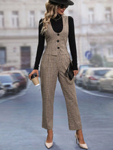 Colete Monica Blazer & Calças Xadrez