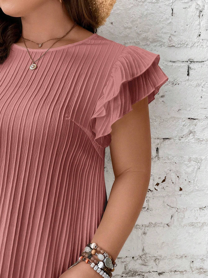 Vestido Francy Plus-Size Acabamento De Babados - Tiffani Moda Feminina