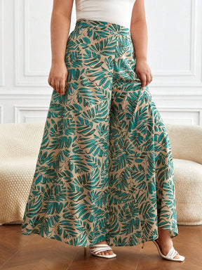 Calça Francy Plus-Size Estampa Tropical - Tiffani Moda Feminina