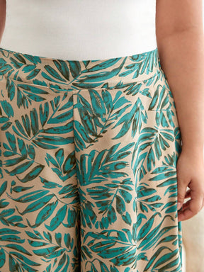 Calça Francy Plus-Size Estampa Tropical - Tiffani Moda Feminina