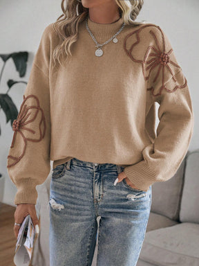 Suéter Luna Estampa Floral Ombro Caído - Tiffani Moda Feminina