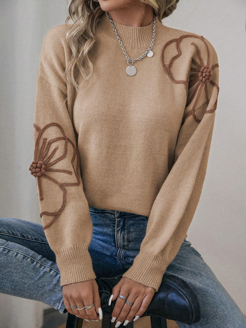 Suéter Luna Estampa Floral Ombro Caído - Tiffani Moda Feminina