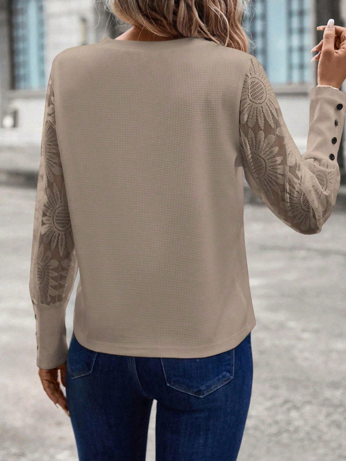 Blusa Mary Com Manga De Renda
