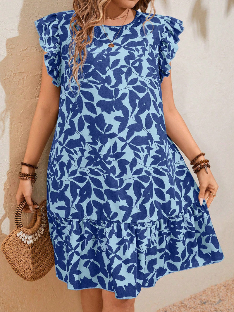 Vestido Plus Size Com Estampa Allover