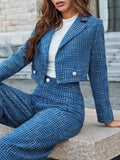 Conjunto Maisa Blazer e Calça Elagante Xadres - Tiffani Moda Feminina