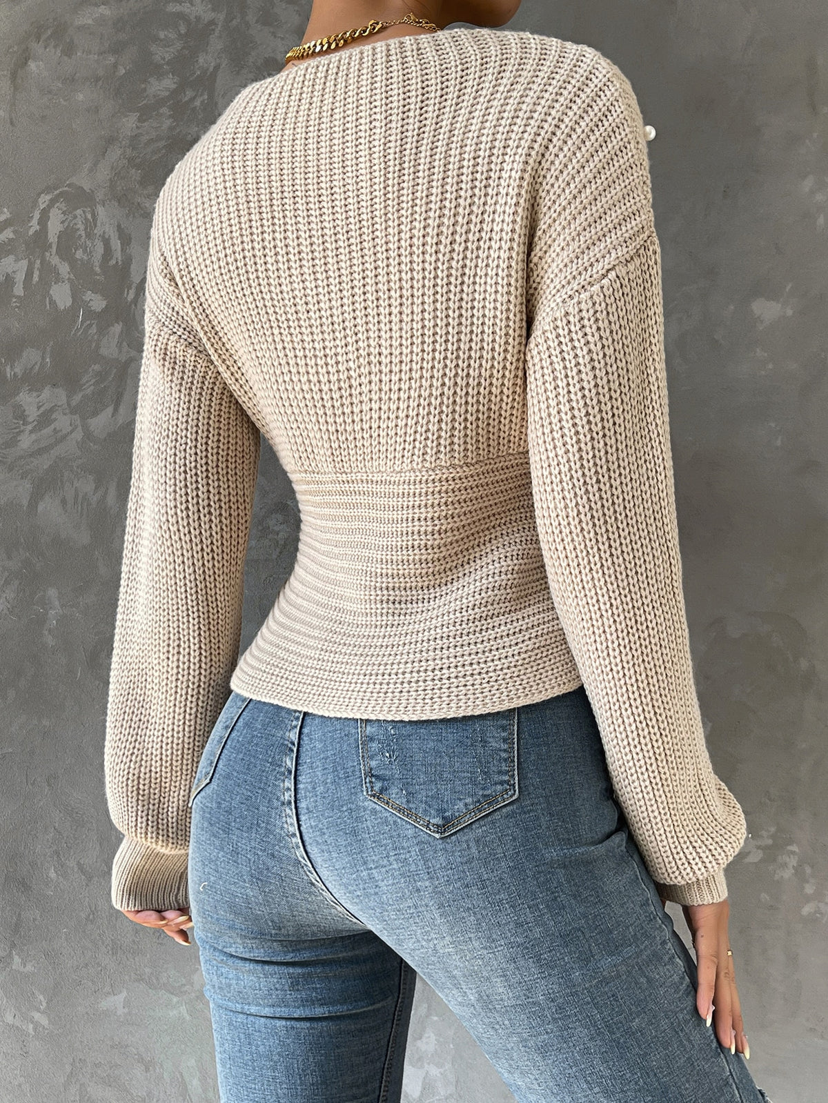 Blusa Pérolas com Ombro caído