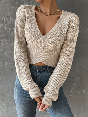Blusa Pérolas com Ombro caído