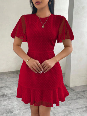 Vestido De Chiffon Com Bolinhas