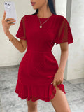 Vestido De Chiffon Com Bolinhas