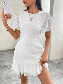 Vestido De Chiffon Com Bolinhas - Tiffani Moda Feminina
